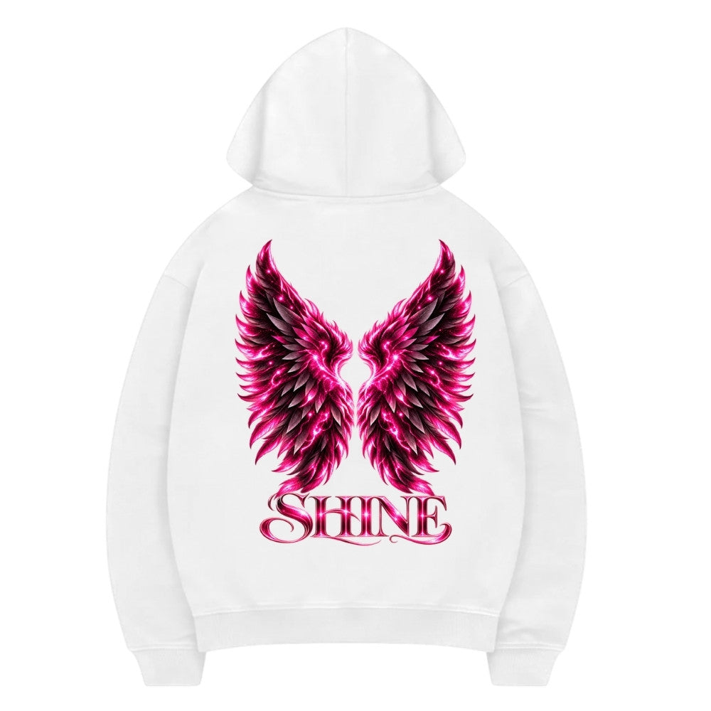 SHINE Premium Hoodie Weiß Backprint