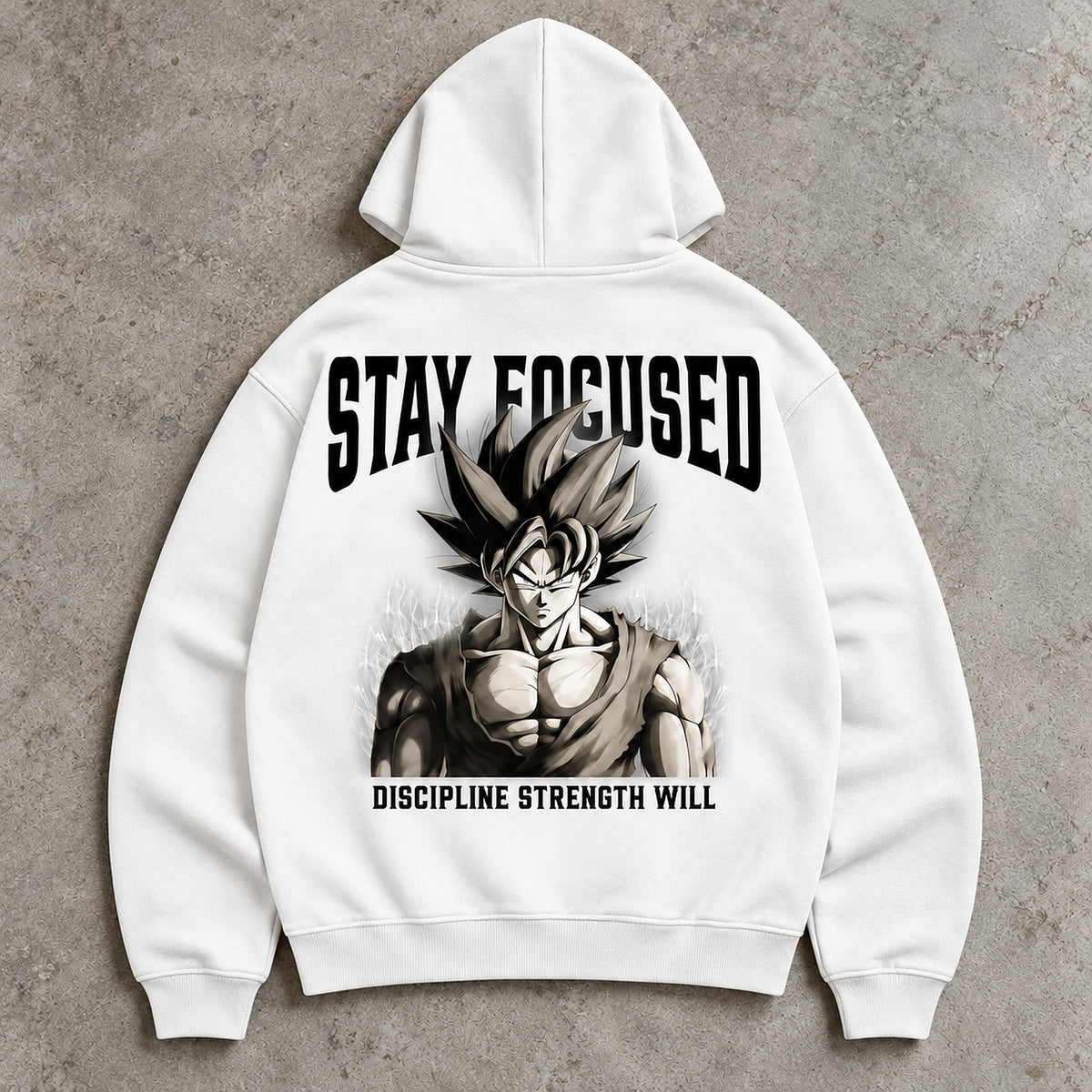 Stay Focused Premium Hoodie Weiß