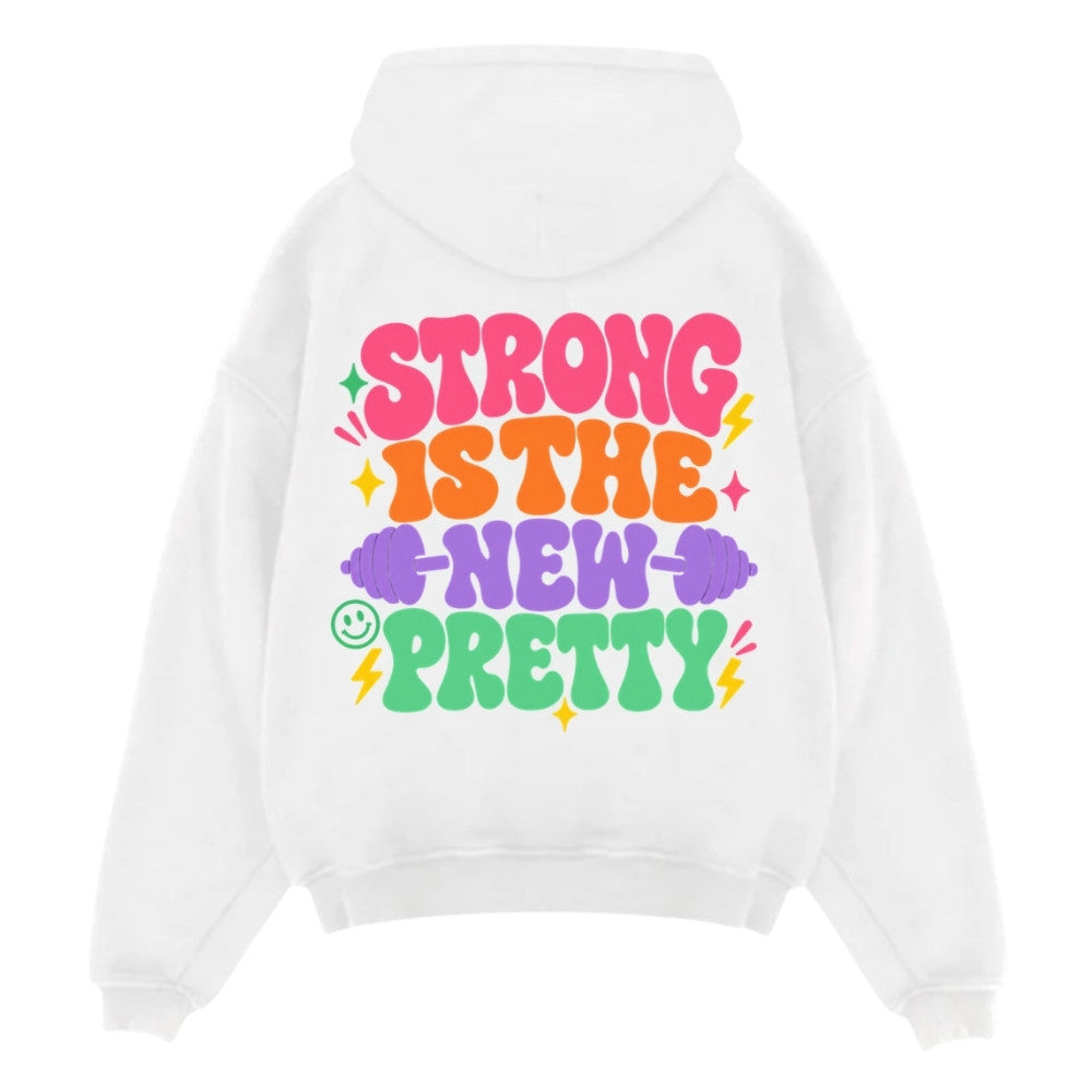 Strong Is The New Pretty Oversize Hoodie Weiß