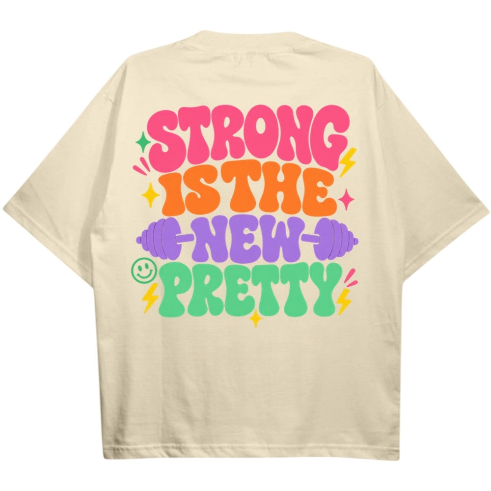 Strong Is The New Pretty Oversize Shirt Cream