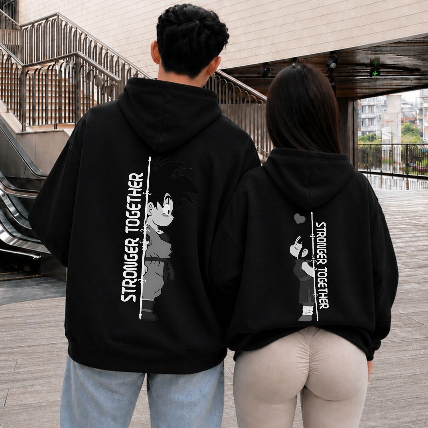 Stronger Together Goku Chichi Couple Hoodie