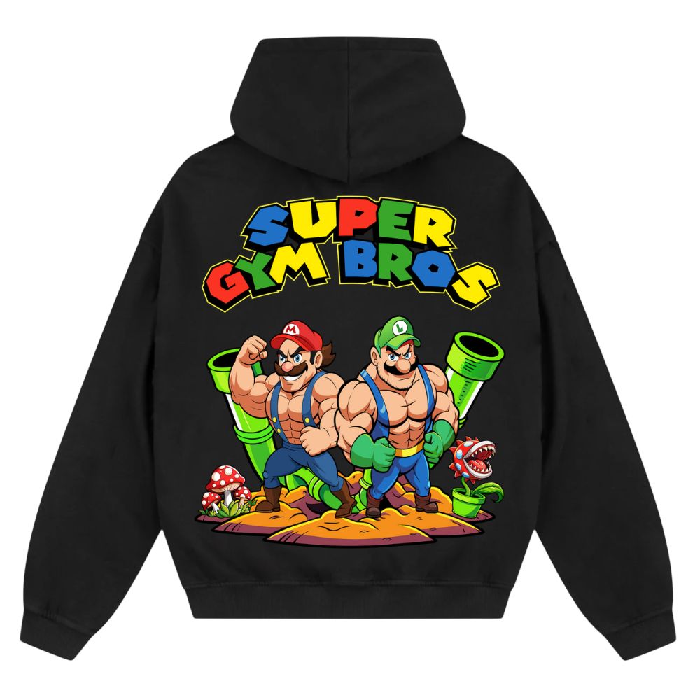 Super Gym Bros Oversize Zipper Hoodie