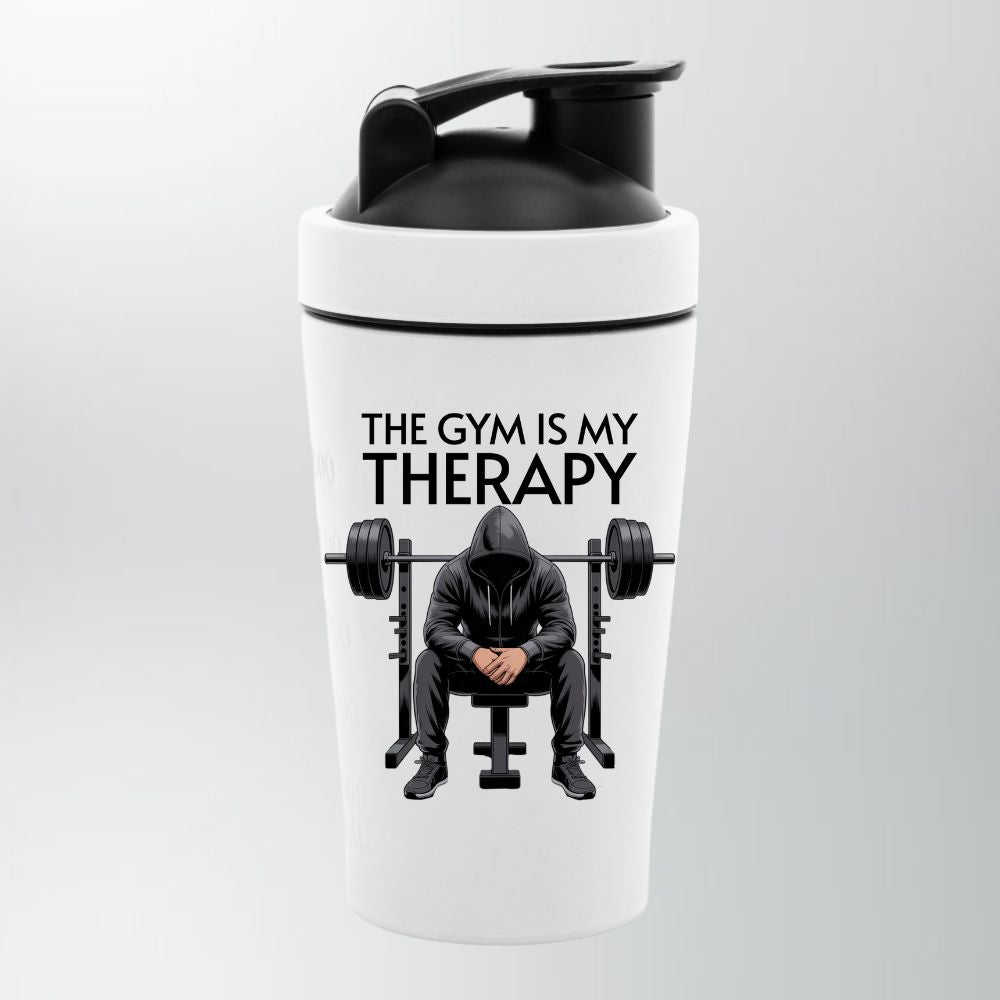 The Gym Is My Therapy Edelstahl Shaker