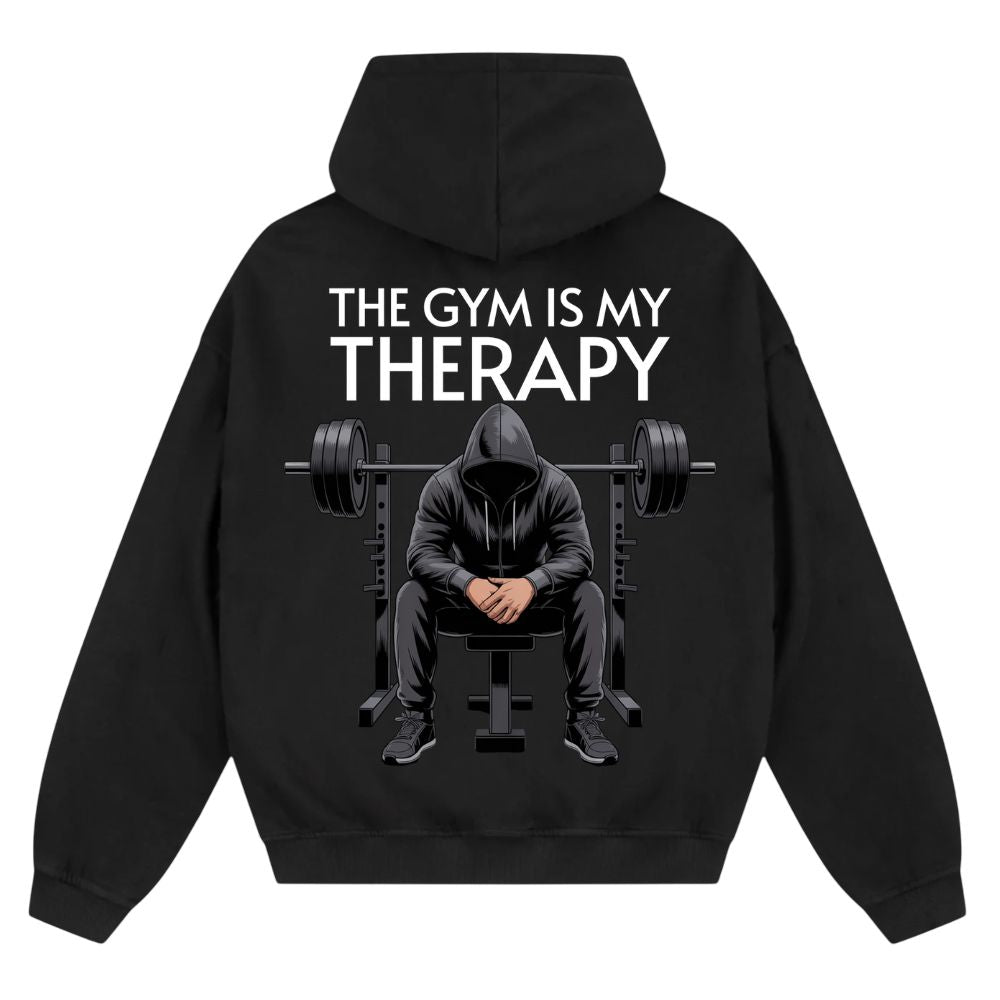 The Gym Is My Therapy Oversize Zipper Hoodie