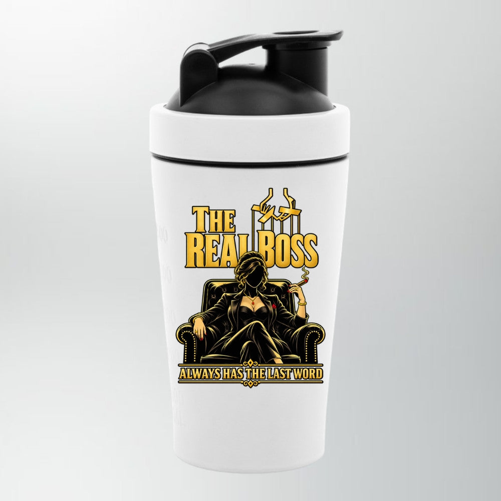 THE REAL BOSS Edelstahl Shaker Weiß