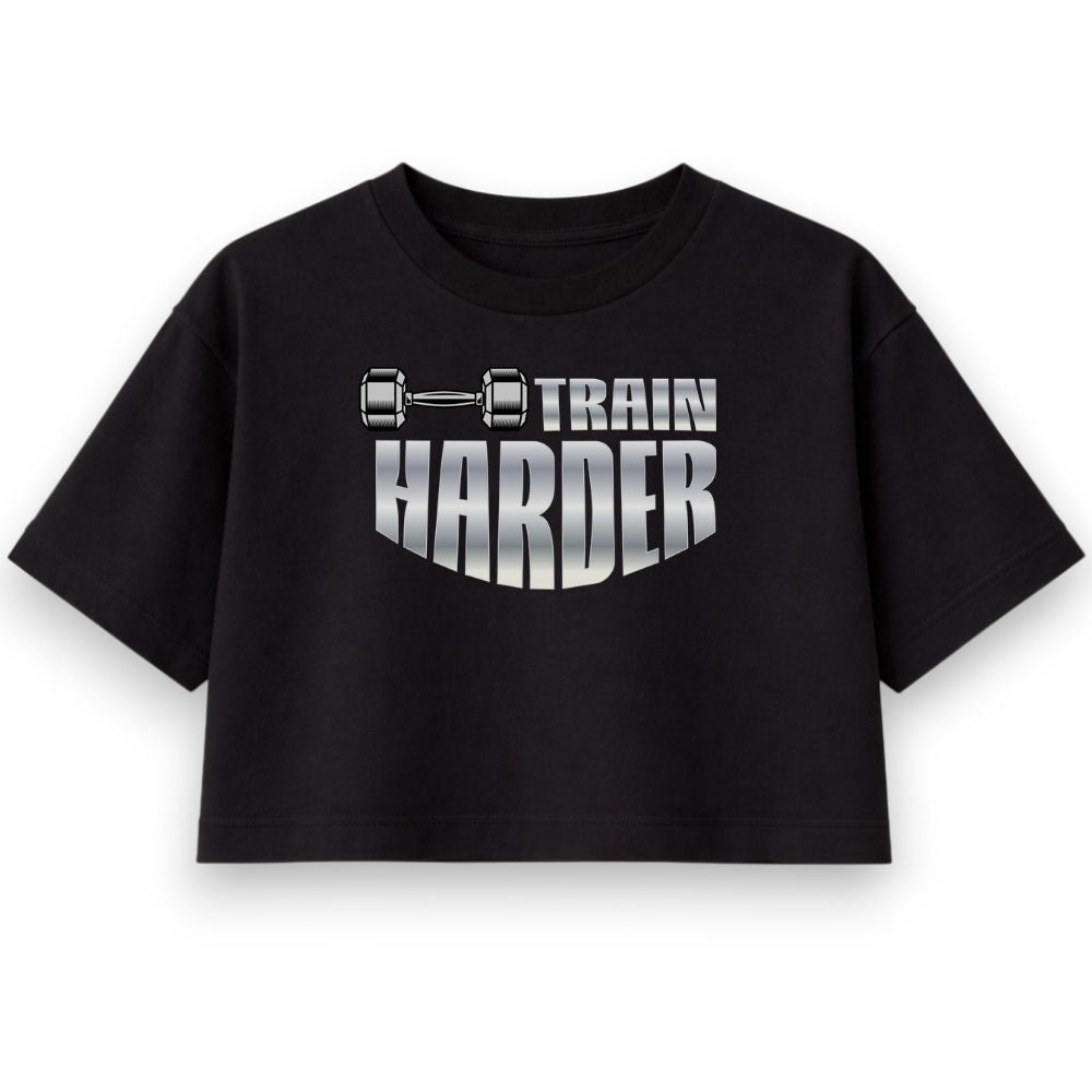 Train Harder Oversize Crop Top