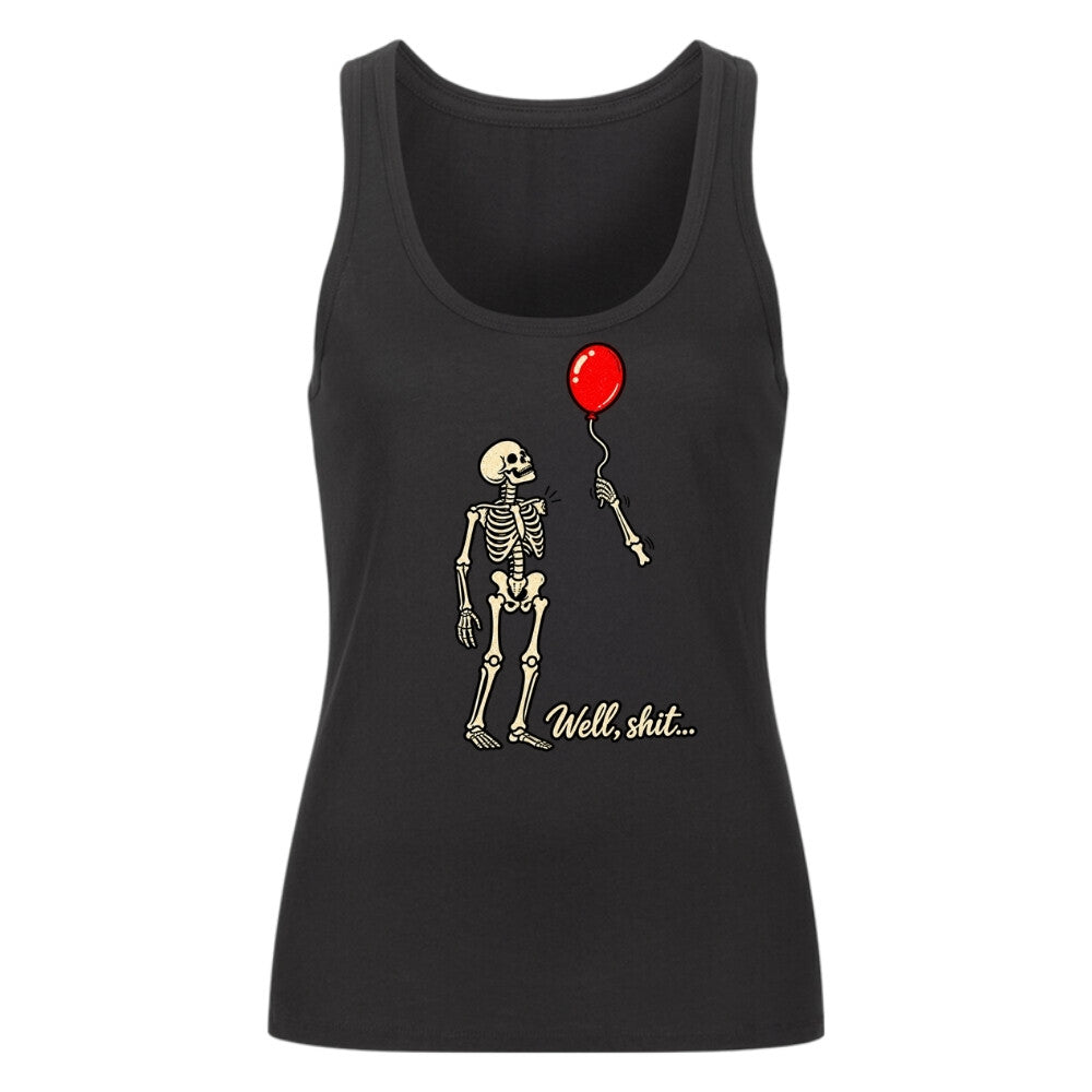 WELL SHIT Damen Tank Top Schwarz Frontprint