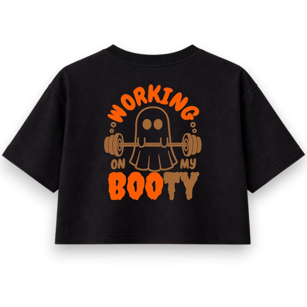 Working Booty Oversize Crop Top Schwarz