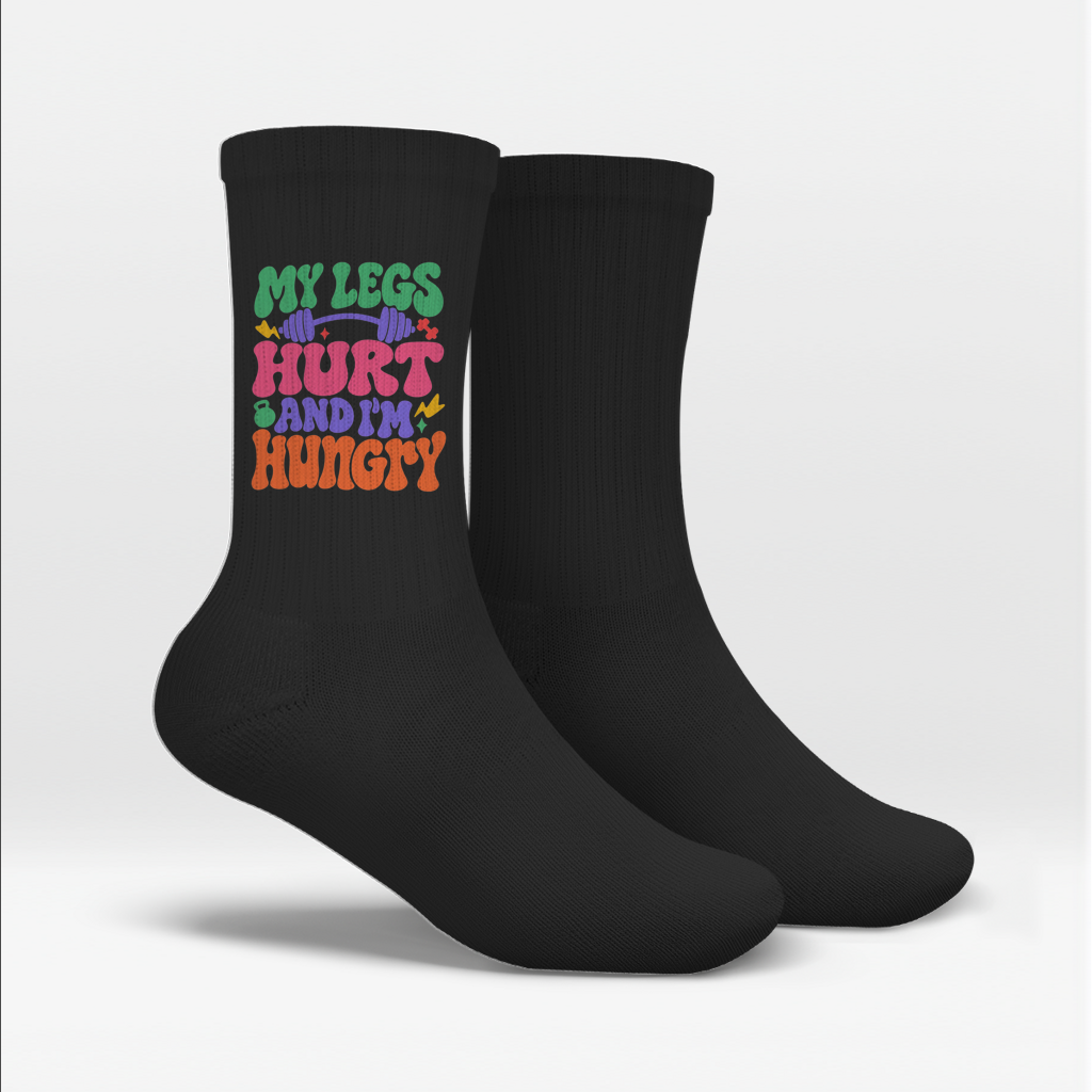 MY LEGS HURT CREW SOCKEN