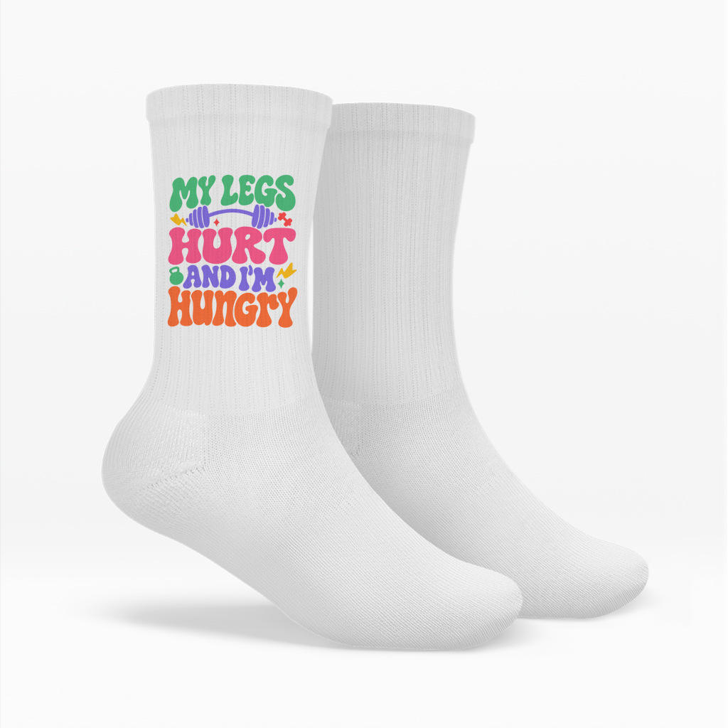 MY LEGS HURT CREW SOCKEN