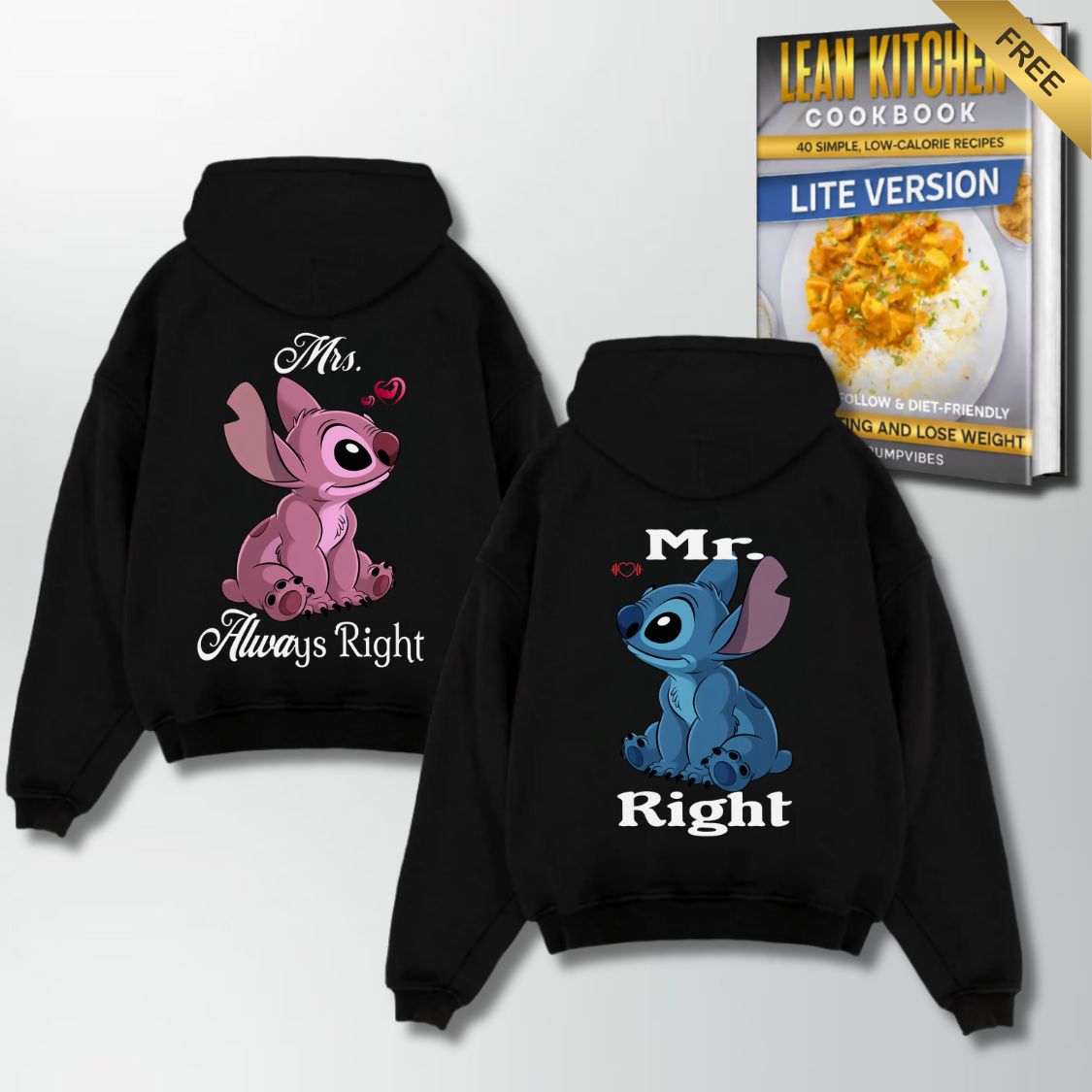 Mrs. And Mr. Always Right Couple Oversize Hoodie