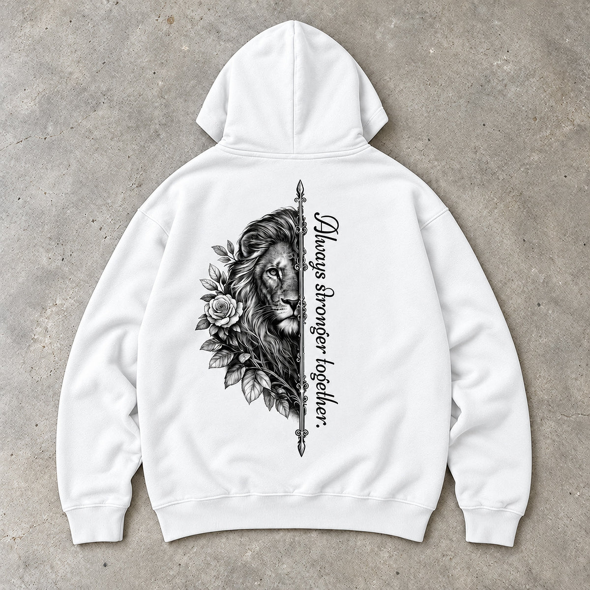 Always Stronger Together Löwe Premium Hoodie Weiß