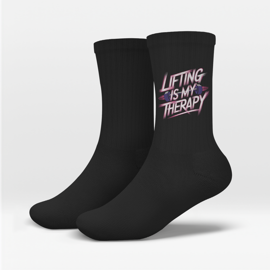 Lifting Is My Therapy Crew Socken
