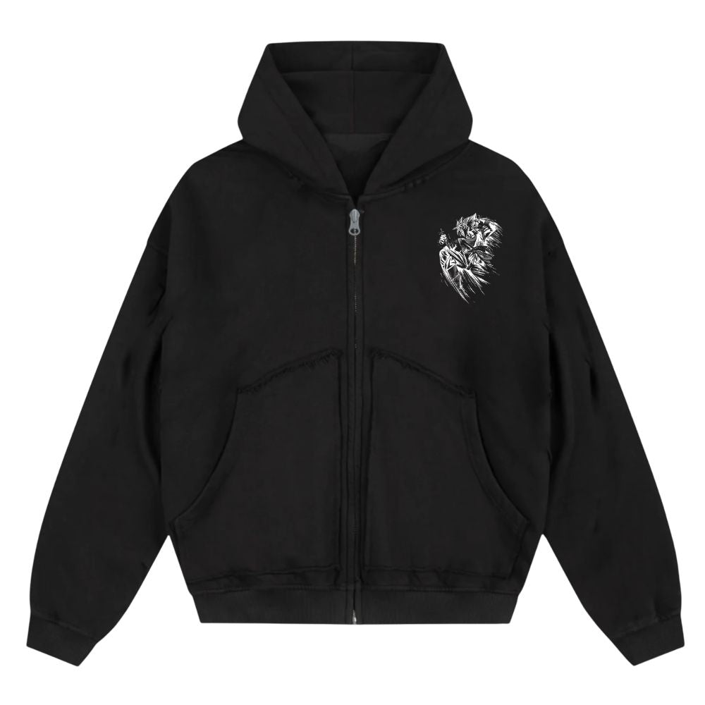 Battle Oversize Zipper Hoodie