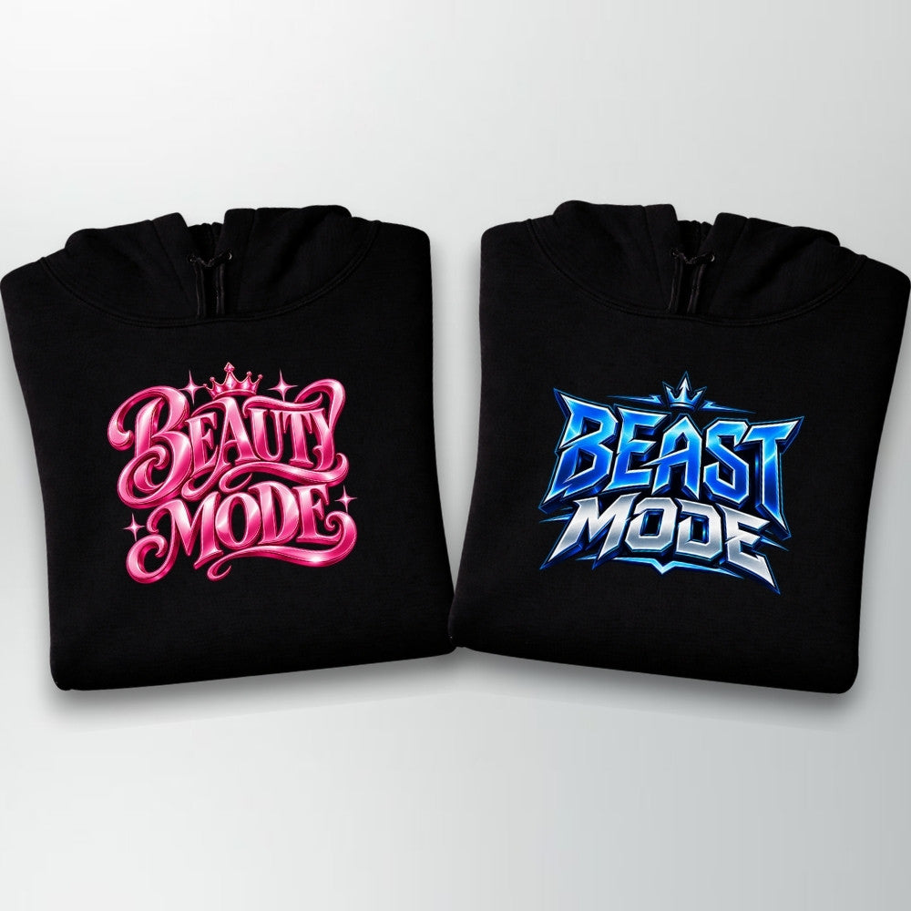 BEAUTY & BEAST MODE Couple Oversize Hoodie