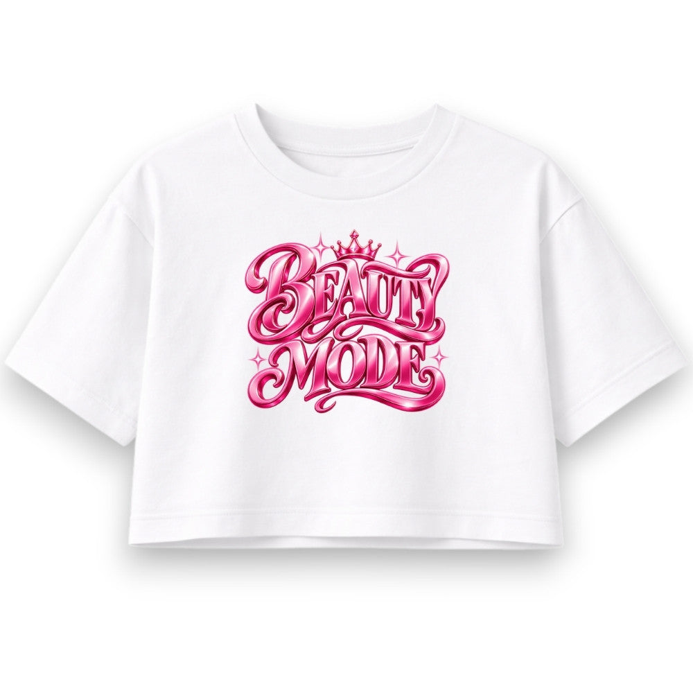 BEAUTY MODE Oversize Crop Top Weiß