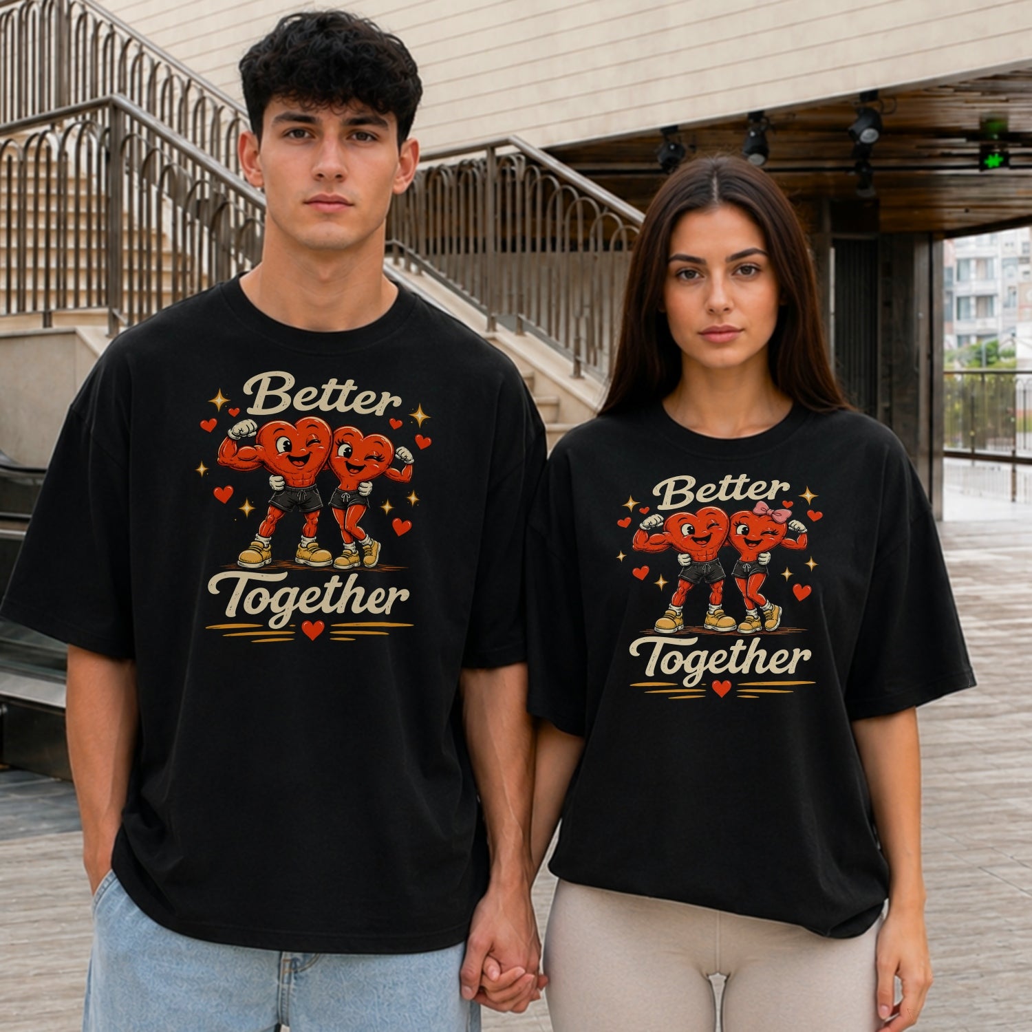 Better Together Couple Oversize Shirt