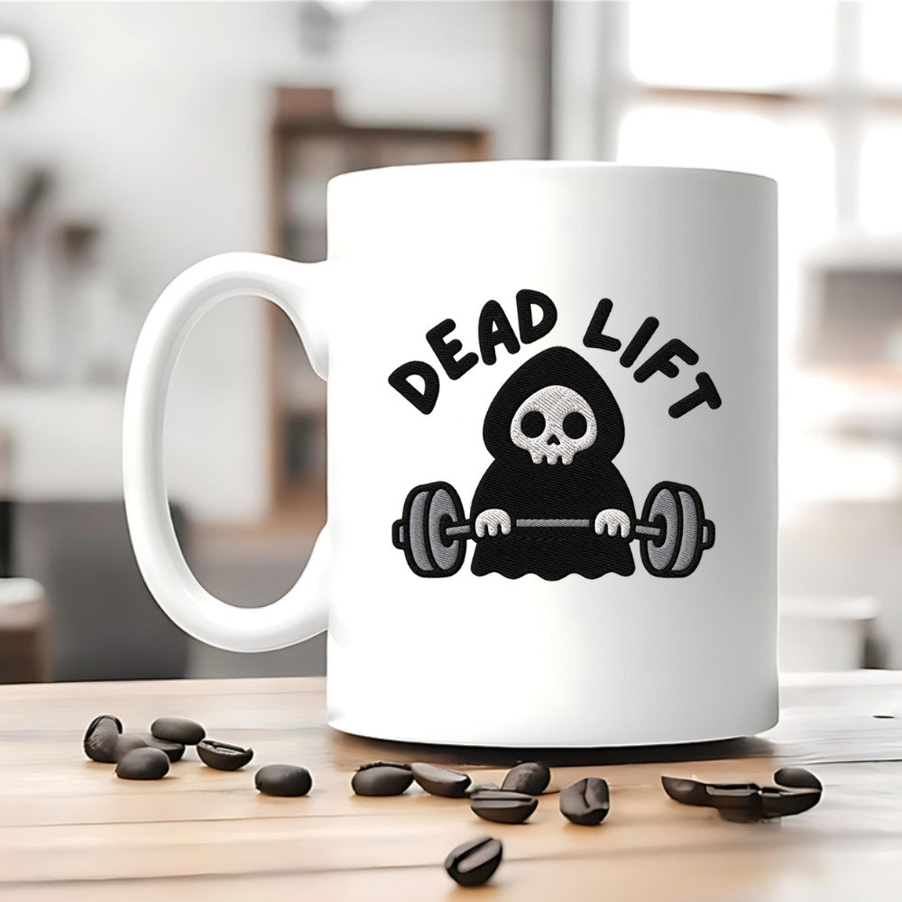 Dead Lift Tasse Weiß