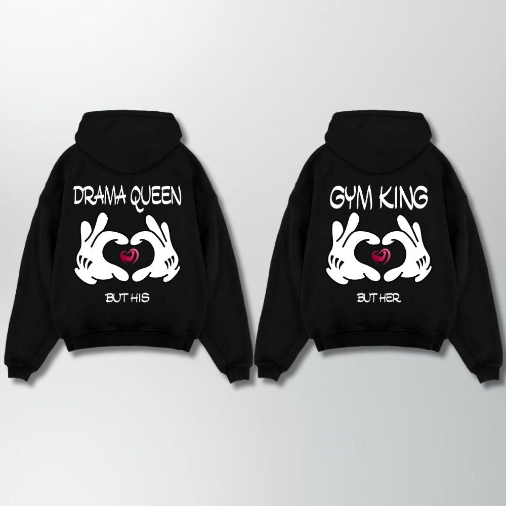 Drama Queen Gym King Couple Oversize Hoodie