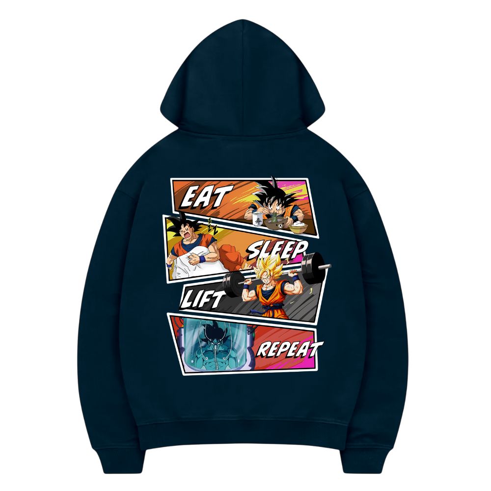 Eat Sleep Lift Repeat Goku Hoodie