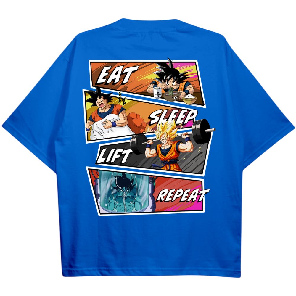 Eat Sleep Lift Repear Goku Oversize Shirt