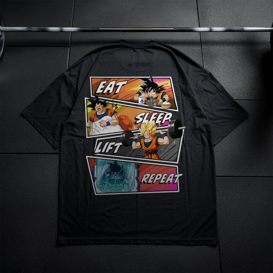 Eat Sleep Lift Repear Goku Oversize Shirt