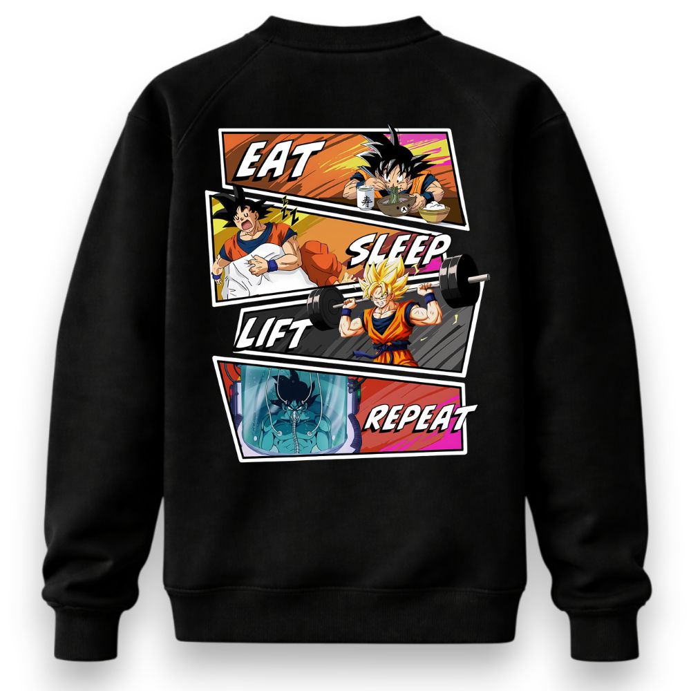 Eat Sleep Lift Repeat Goku Sweatshirt