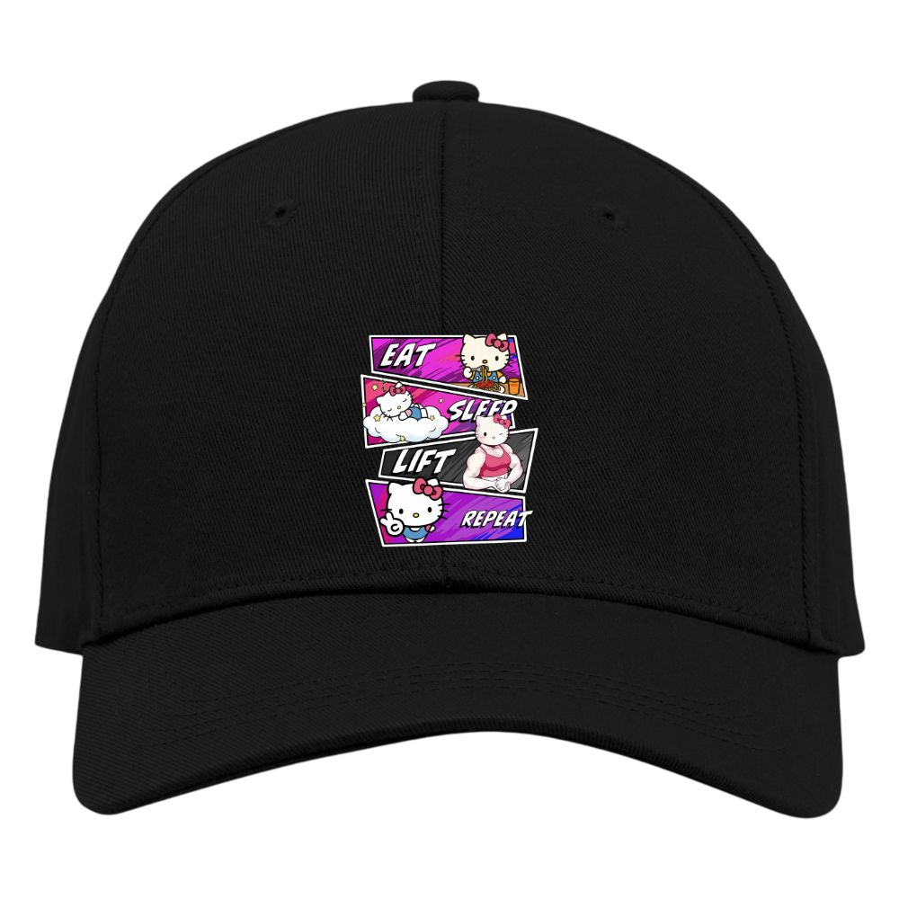 Eat Sleep Lift Repeat Hello Kitty Cap