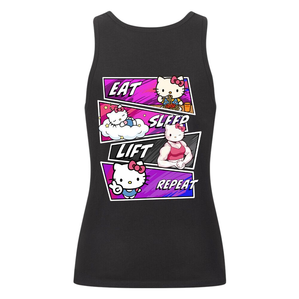 Eat Sleep Lift Repeat Hello Kitty Damen Tank Top