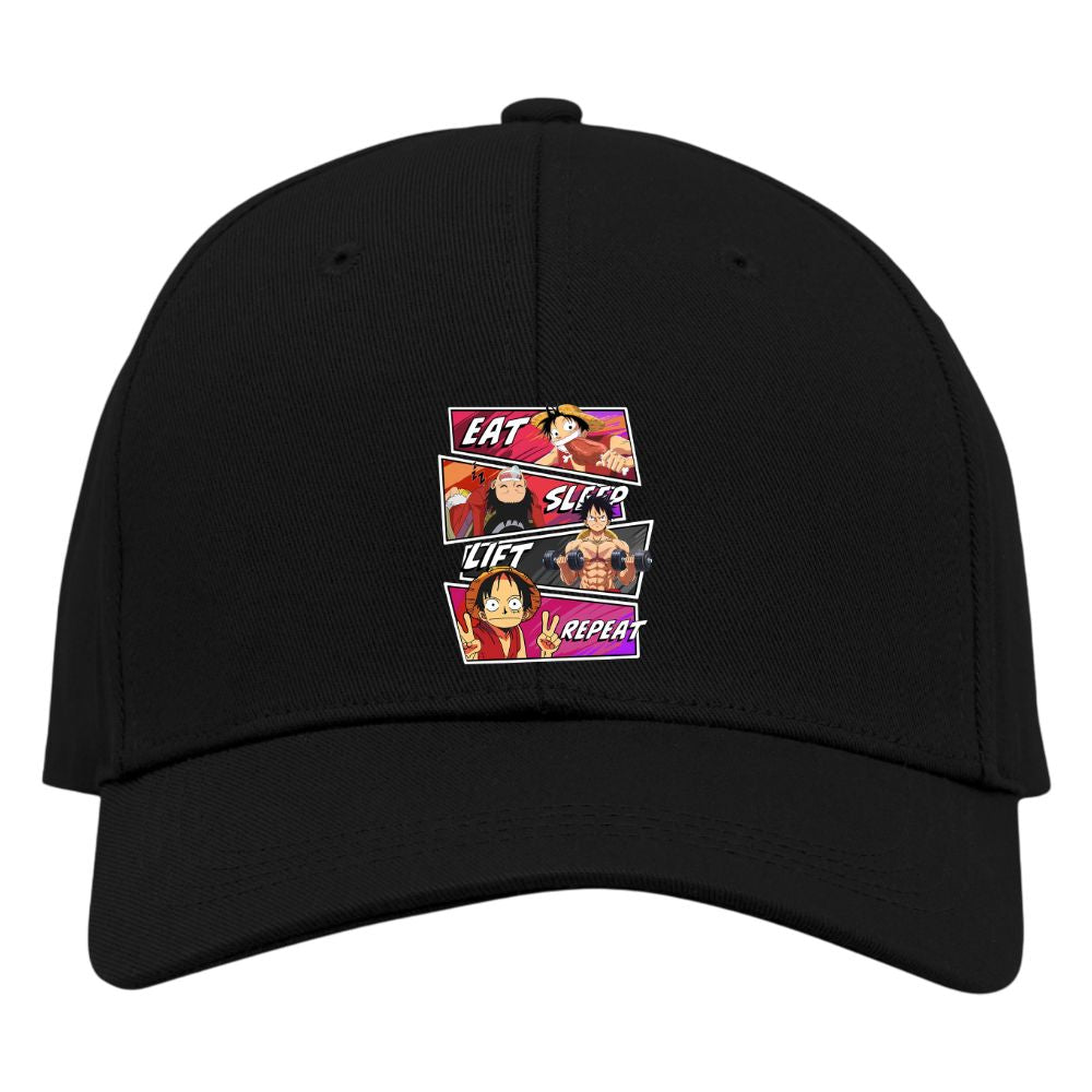 Eat Sleep Lift Repeat Ruffy Cap