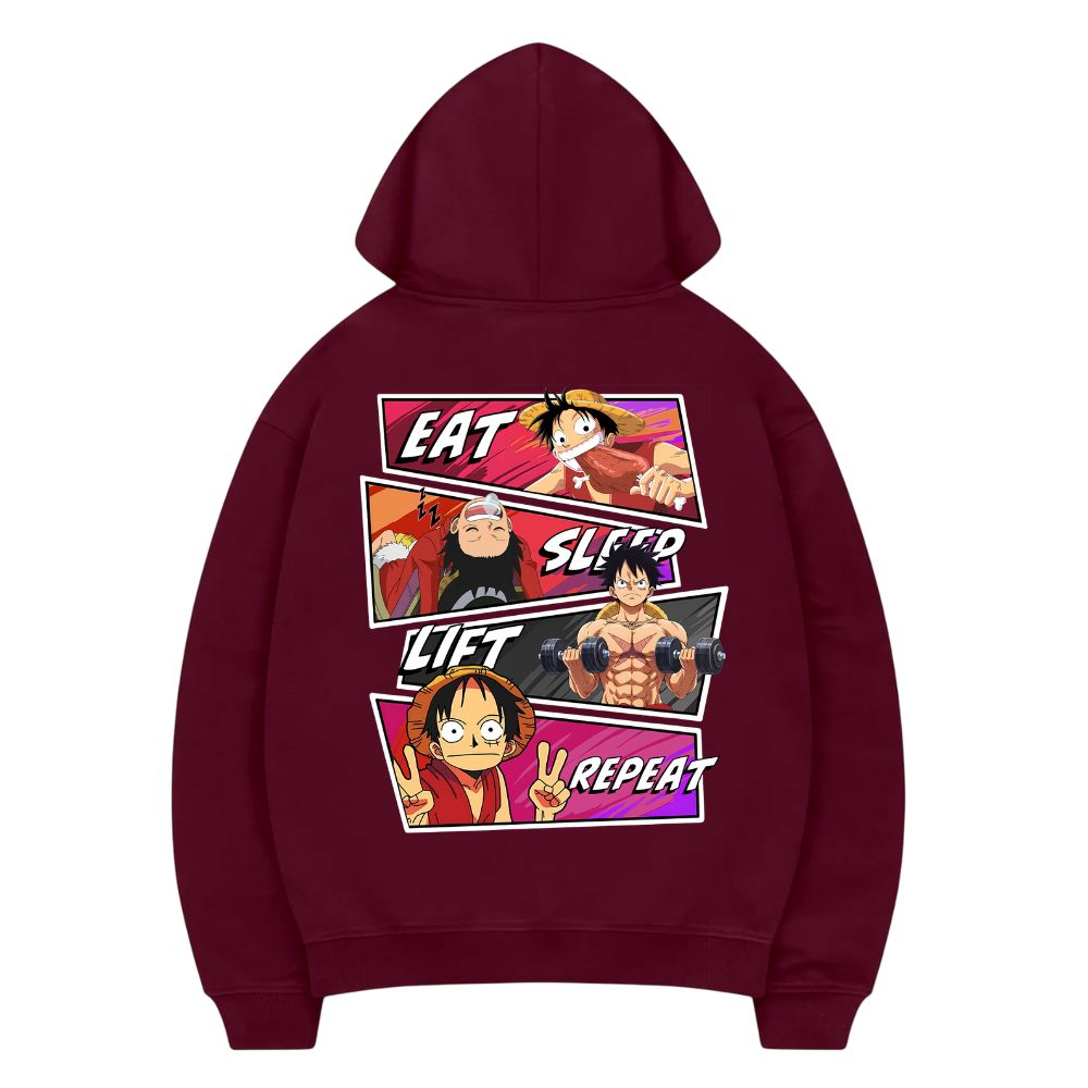 Eat Sleep Lift Repeat Ruffy Hoodie
