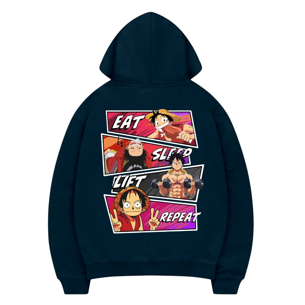 Eat Sleep Lift Repeat Ruffy Hoodie