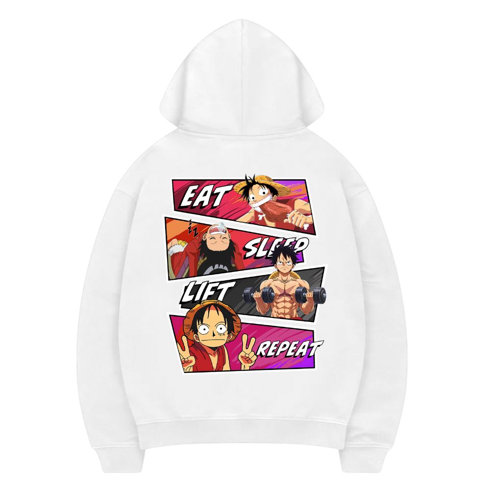 Eat Sleep Lift Repeat Ruffy Hoodie