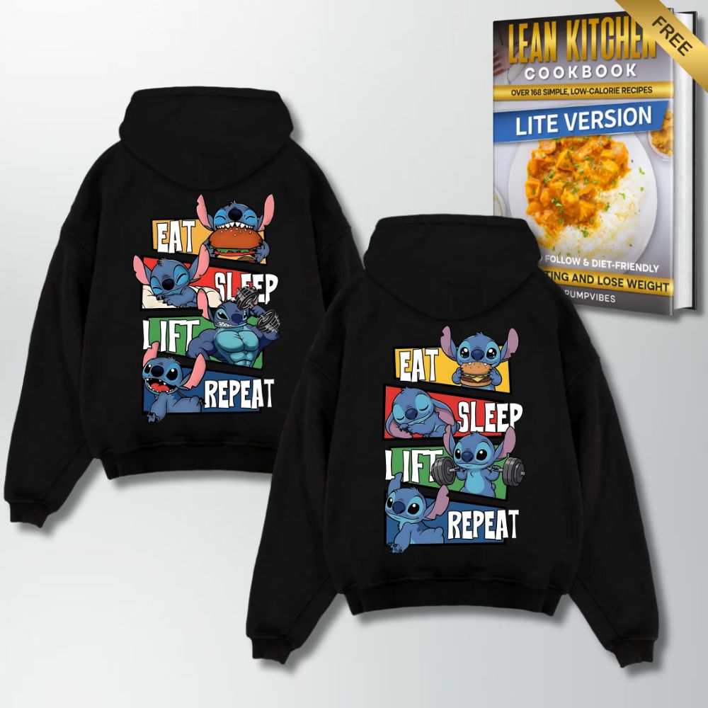 Eat Sleep Lift Repeat Couple Oversize Hoodie