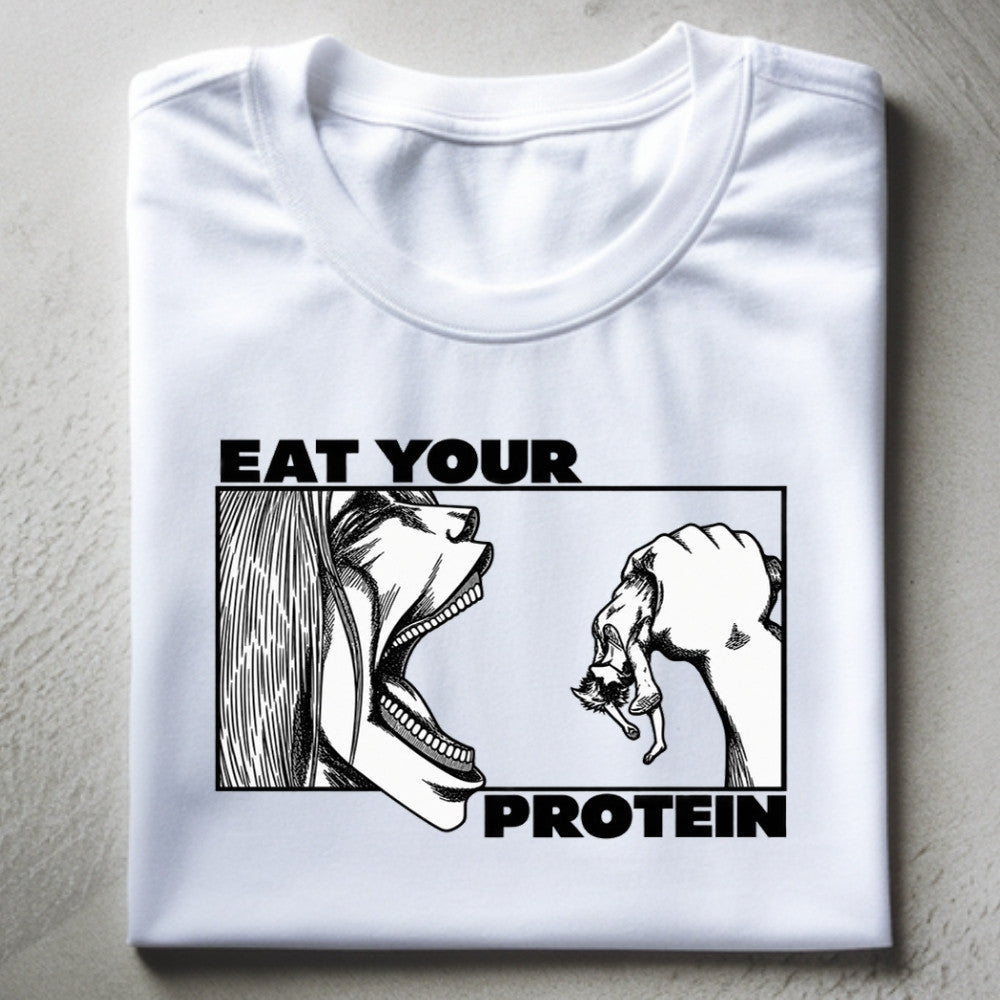 EAT YOUR PROTEIN Premium Shirt Weiß
