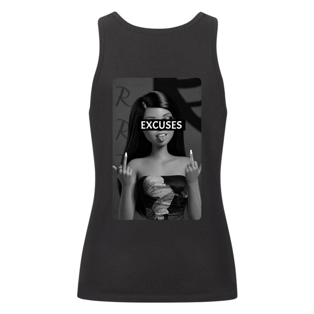 EXCUSES DAMEN TANK TOP (BACKPRINT)