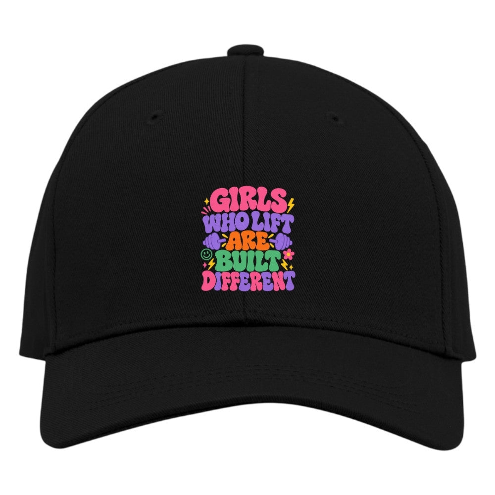 Girls Who Lift Are Built Different Cap Schwarz