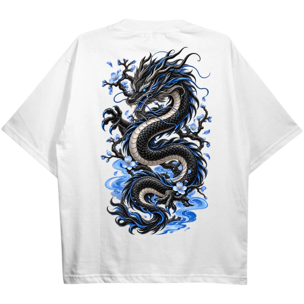 Ice Dragon Oversize Shirt Weiß Backprint