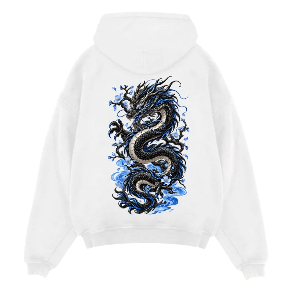 Ice Dragon Oversize Hoodie Weiß Backprint