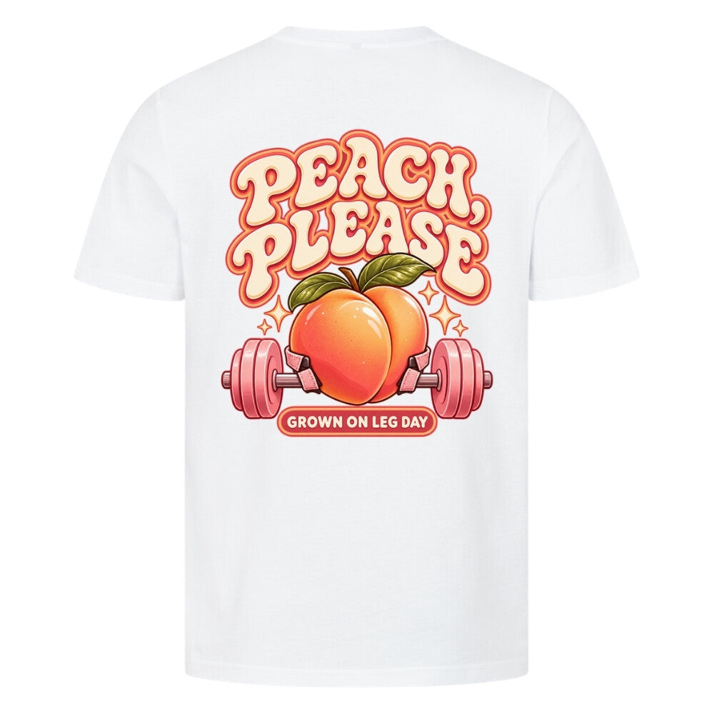 Peach Please Premium Shirt Weiß Backprint