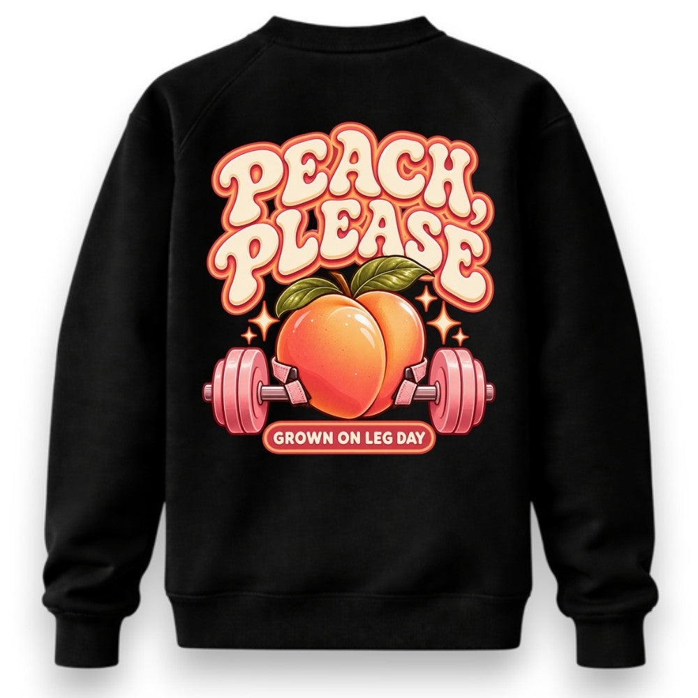 Peach Please Sweatshirt Schwarz Backprint