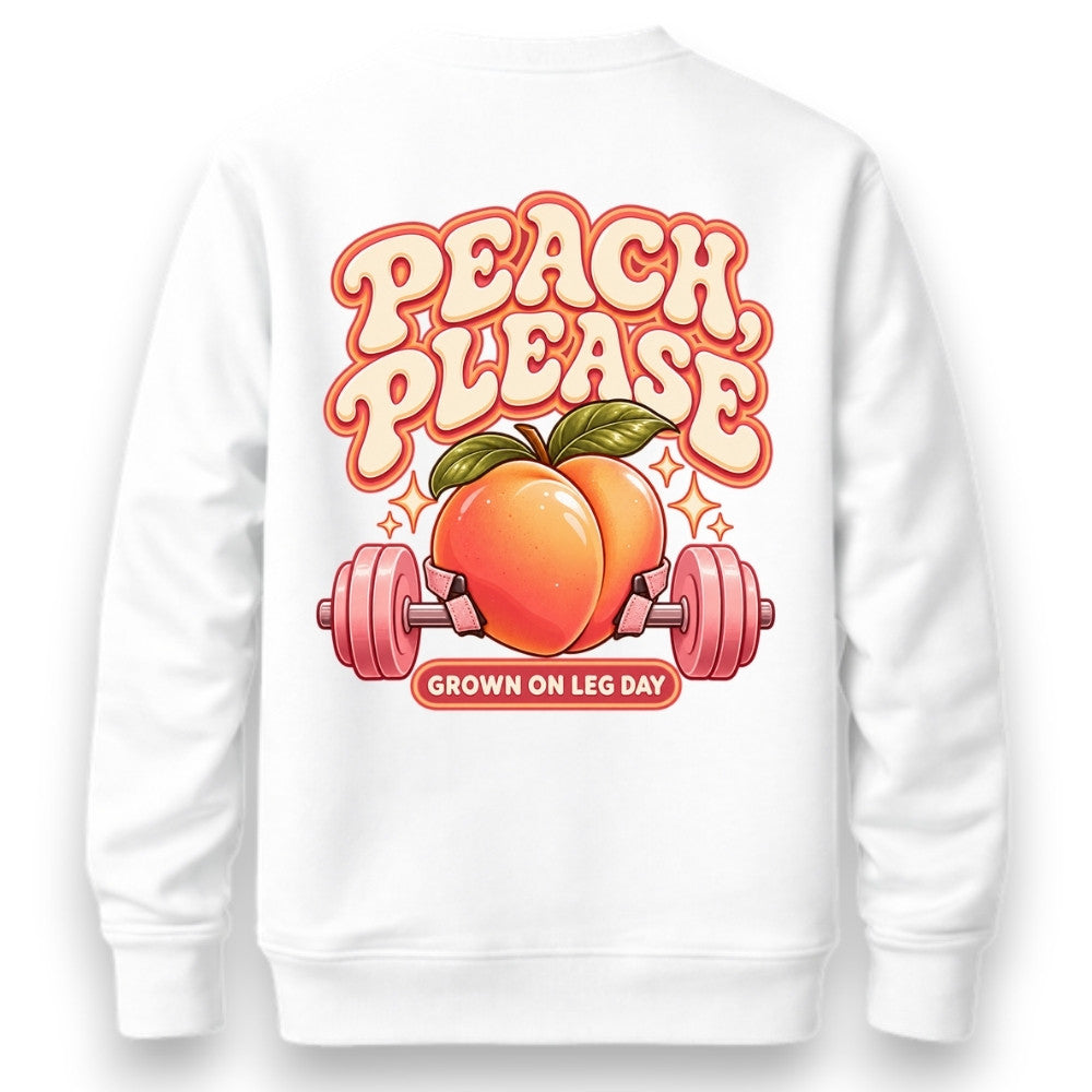 Peach Please Sweatshirt Weiß Backprint