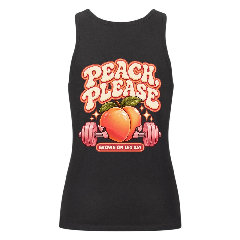 Peach Please Damen Tank Top Schwarz Backprint