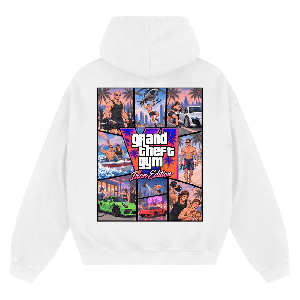 Grand Theft Gym GTA Iron Edition Oversize Zipper Hoodie