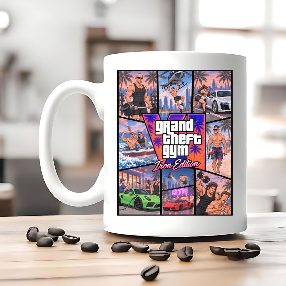 Grand Theft Gym GTA Iron Edition Tasse