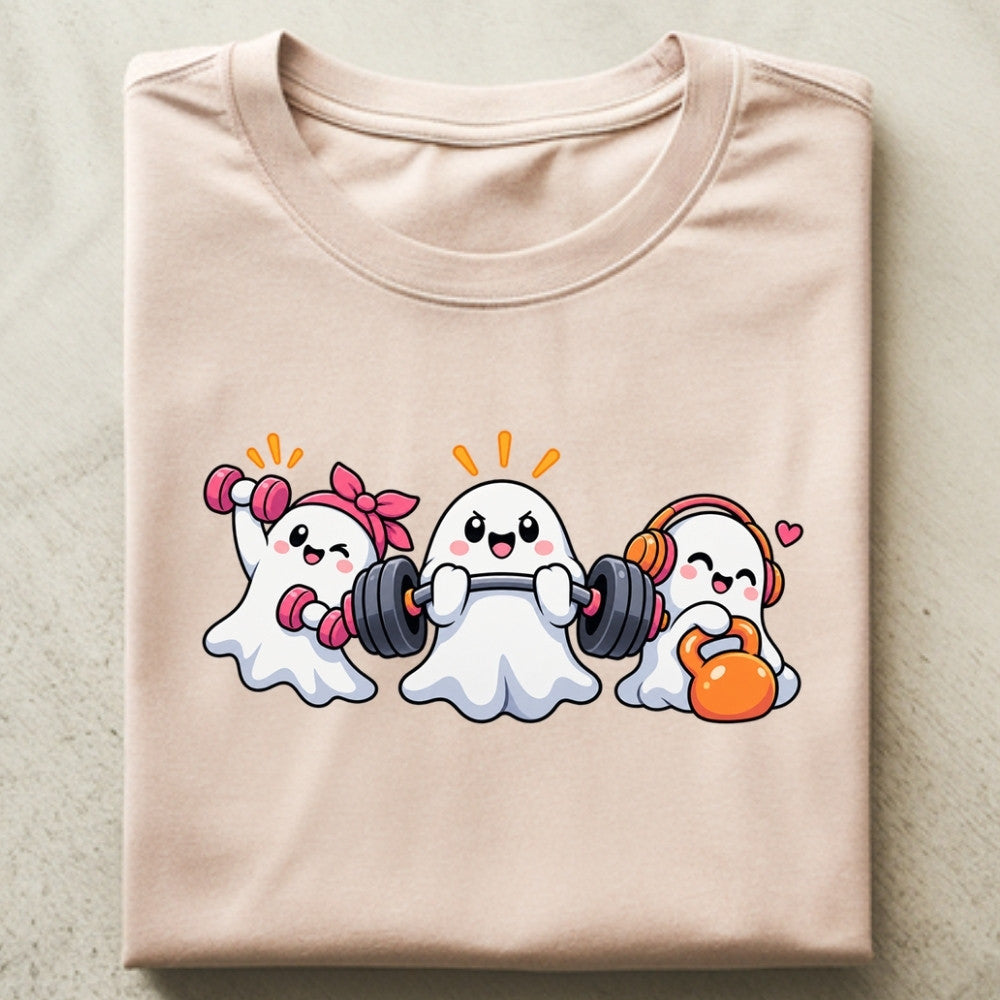 GHOST GAINS Premium Shirt Cream Frontprint
