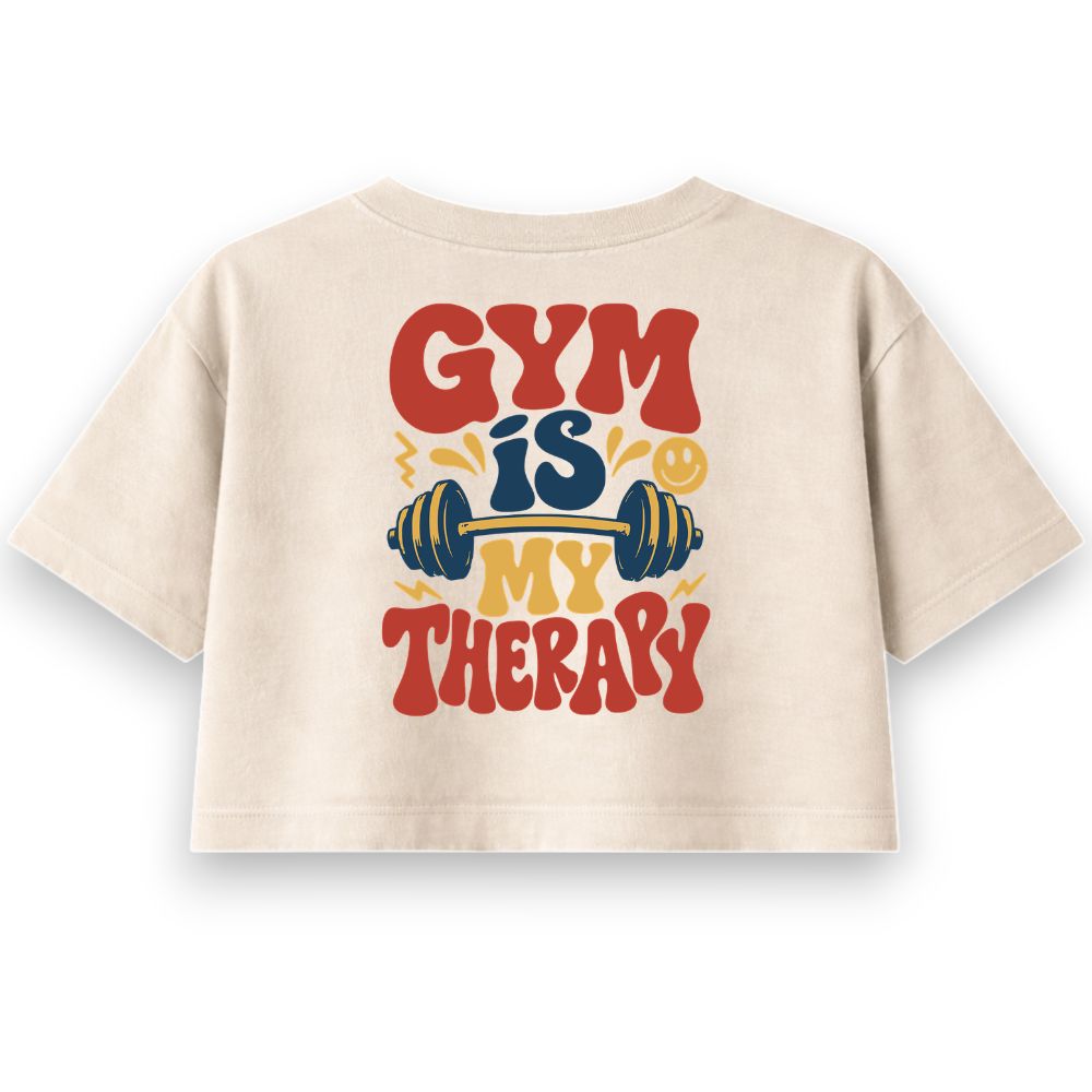 Gym Is My Therapy Oversize Crop Top