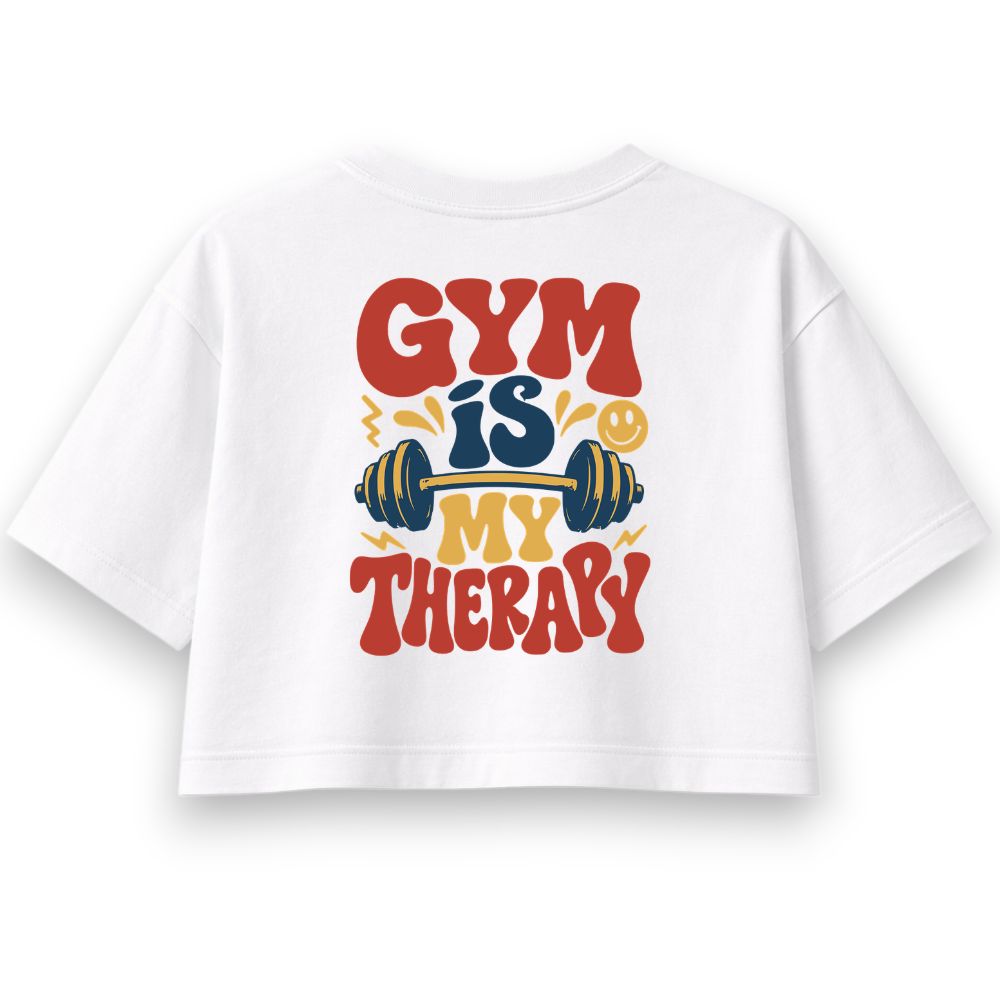 Gym Is My Therapy Oversize Crop Top