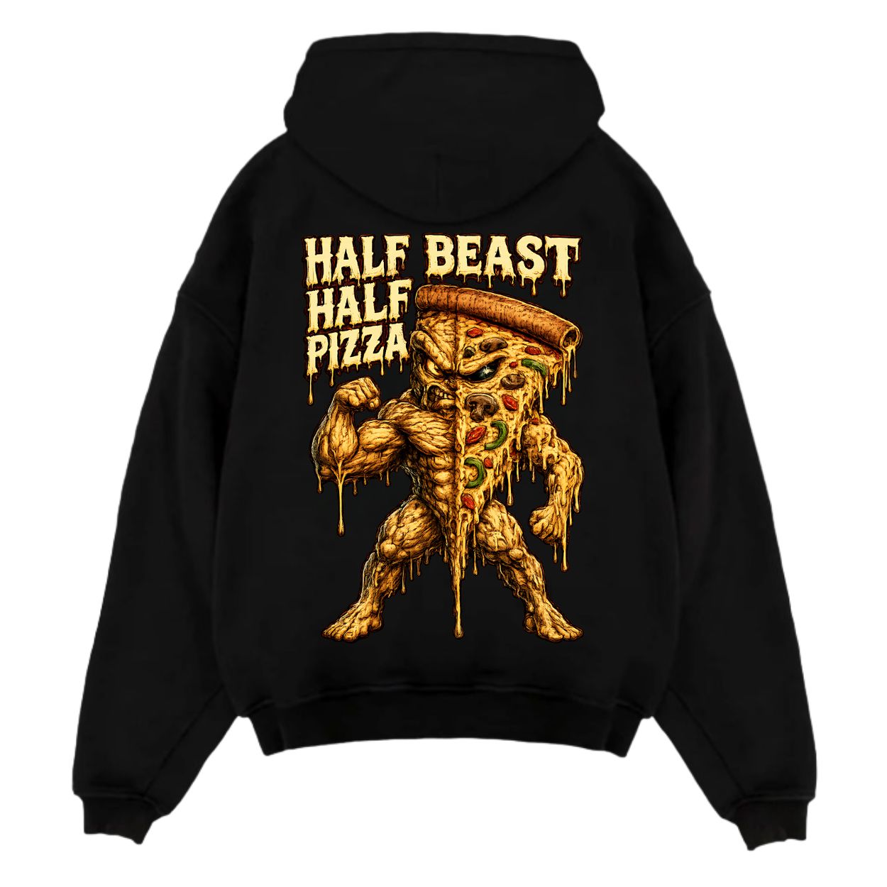 Half Beast Half Pizza Oversize Hoodie