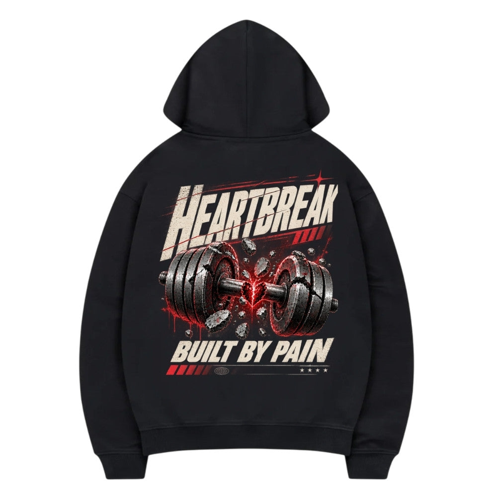Heartbreak Premium Hoodie Schwarz Backprint